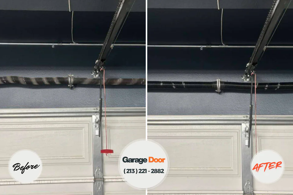 Before and after: garage door repair Forest Greens Perryman